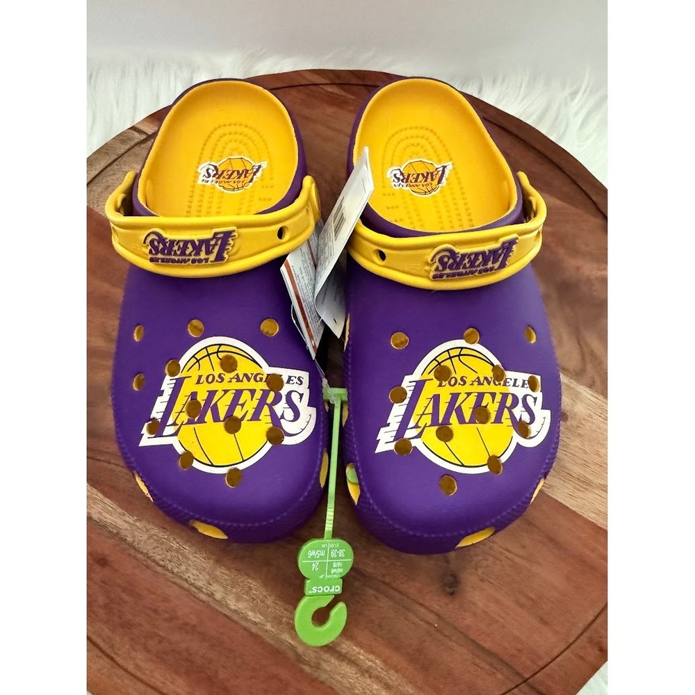 Crocs NBA Los Angeles Lakers Clogs Unisex Mens 6 Womens 8 Purple Yellow NEW